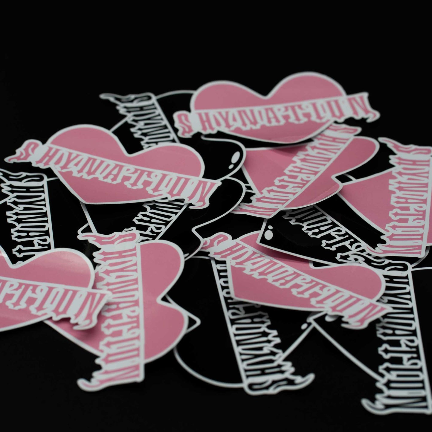 "ShyNation" Heart Slap Sticker Black